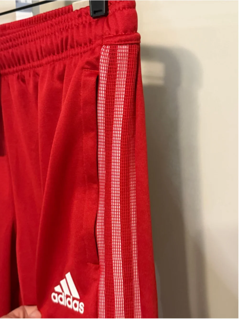 Men's Adidas Tiro Track Pants Size M Red and White